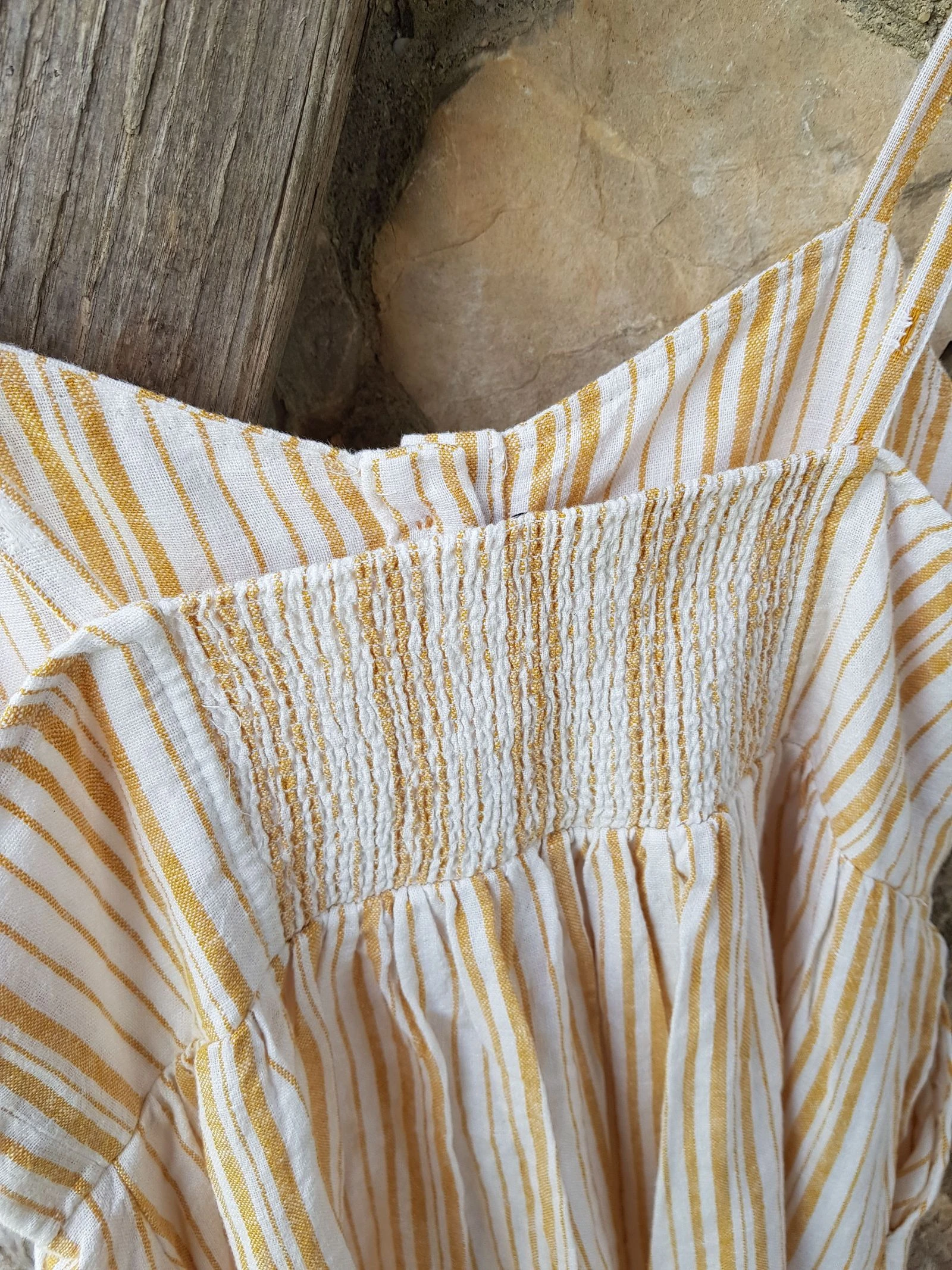 Striped button-down midi dress S. Robe midi à rayures et boutons – photo 9
